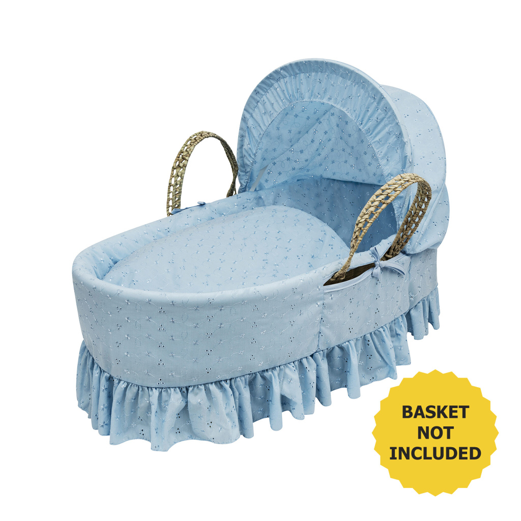 Grey Waffle Moses Basket Bedding Set Kinder Valley