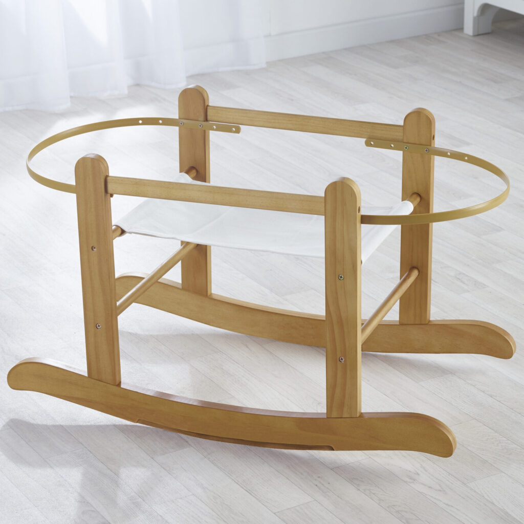 Little Gem Rocking Moses Basket Stand Natural Kinder Valley